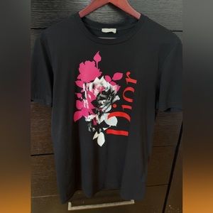 Preowned Authentic Dior Logo t-short in black and pink Sz-S